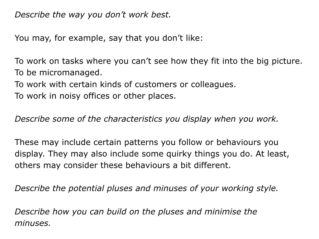 s is for inviting team members to share their preferred what is your work style