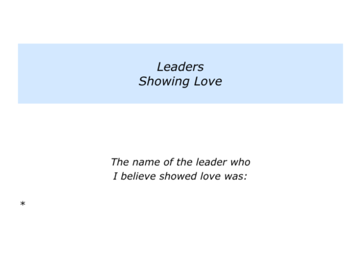 l is for leaders showing love rather than just working through lists how to describe leadership