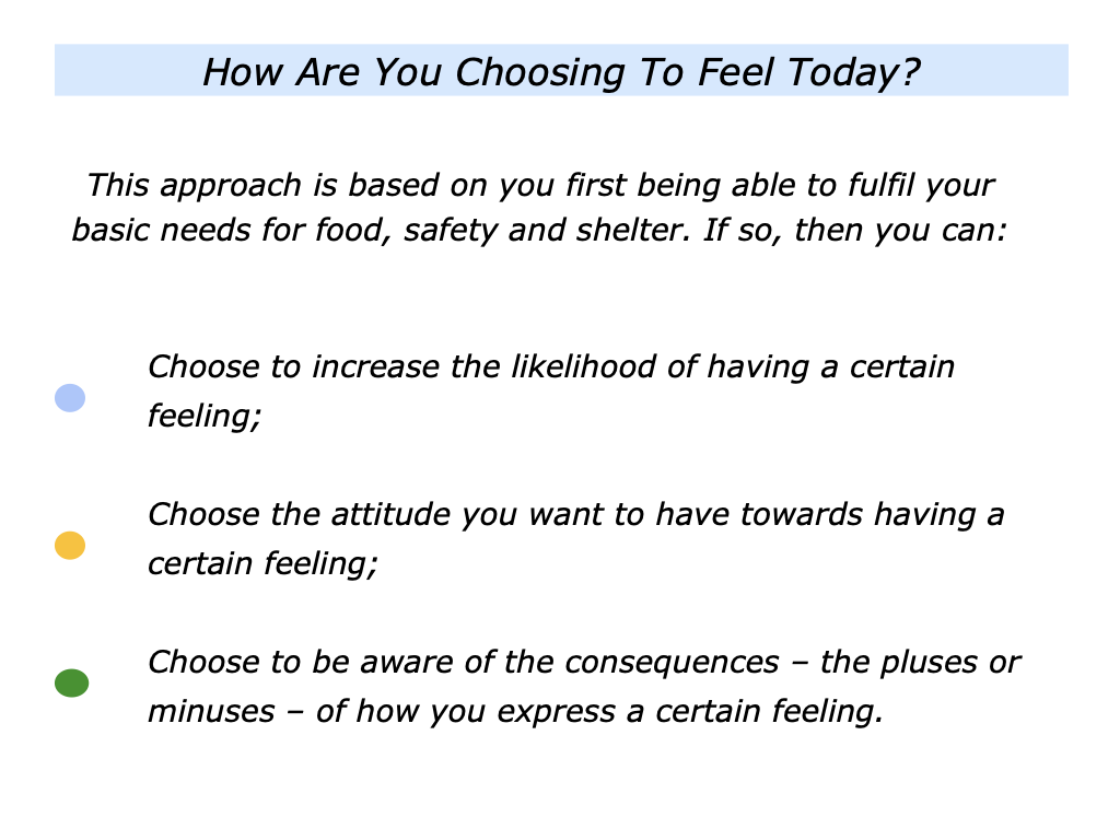 The How Are You Choosing To Feel Today? Approach - The Positive Encourager