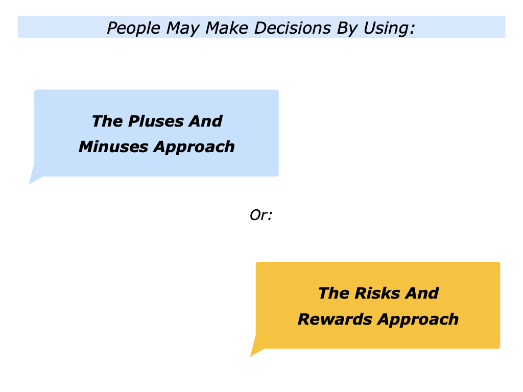 The Pluses And Minuses Approach Rather Than The Risks And Rewards ...